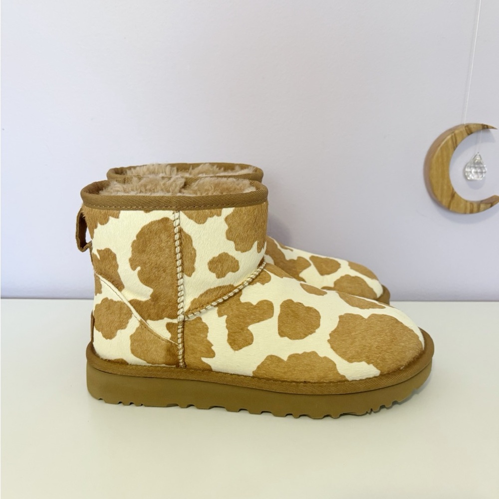 UGG Cow Print Mini Boots